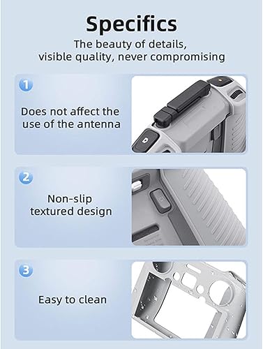Miniatura 6 de Funda de silicona para DJI Air 3 RC 2 Controller Funda protectora RC Accesorios de control remoto (gris) Negro -,Gris