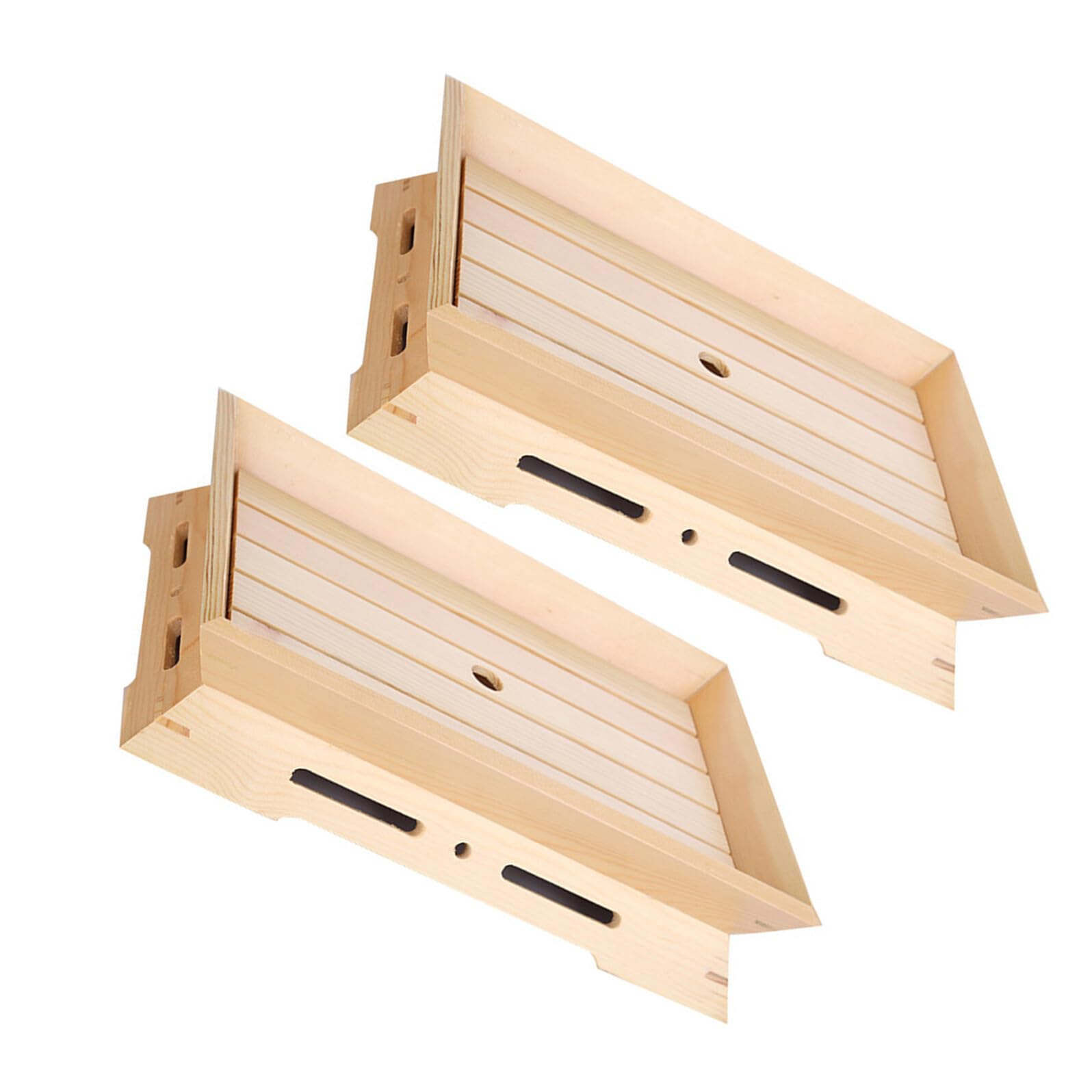 Plateau à Sushis Japonerie en Bois Blanc Naturel 2 Pièces 34X24X7 CM Glace Carbonique Intégré Assiettes de Service pour Sashimi Plat Apéritif Polyvalent pour Restaurant et Usage