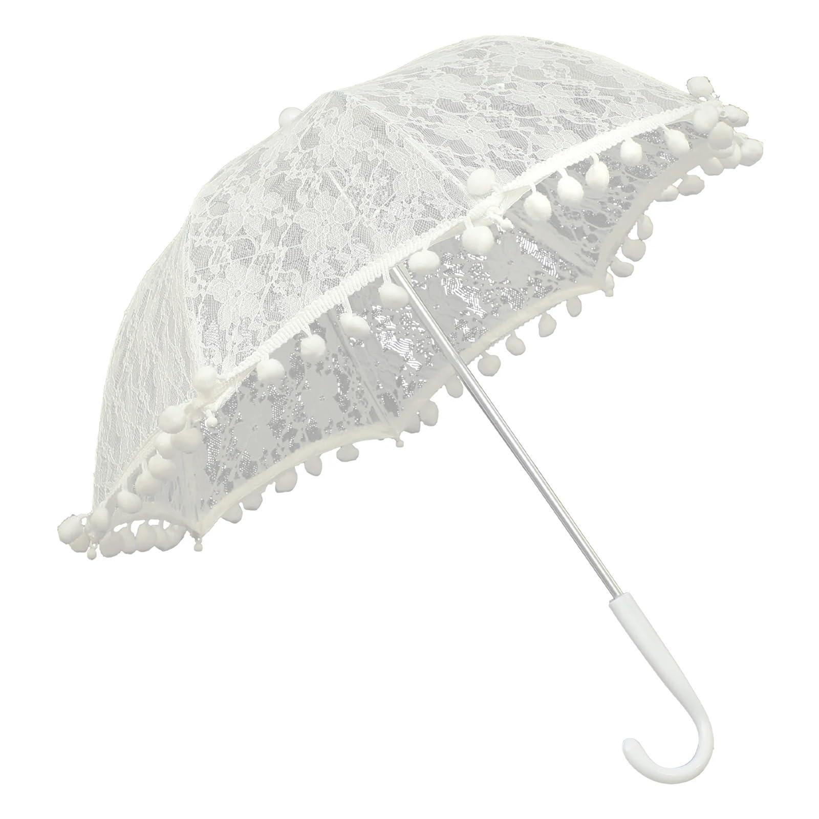 Koronkowa parasolka, Koronkowy ślubny parasol biały