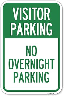 Visitor Parking No Overnight Parking | 12" X 18" Heavy-Gauge Aluminum Rust Proof Parking Sign | Protect Your Business & Municipality | Made in The USA