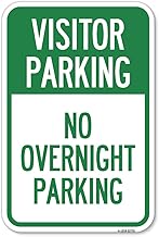 Visitor Parking No Overnight Parking | 12" X 18" Heavy-Gauge Aluminum Rust Proof Parking Sign | Protect Your Business & Municipality | Made in The USA
