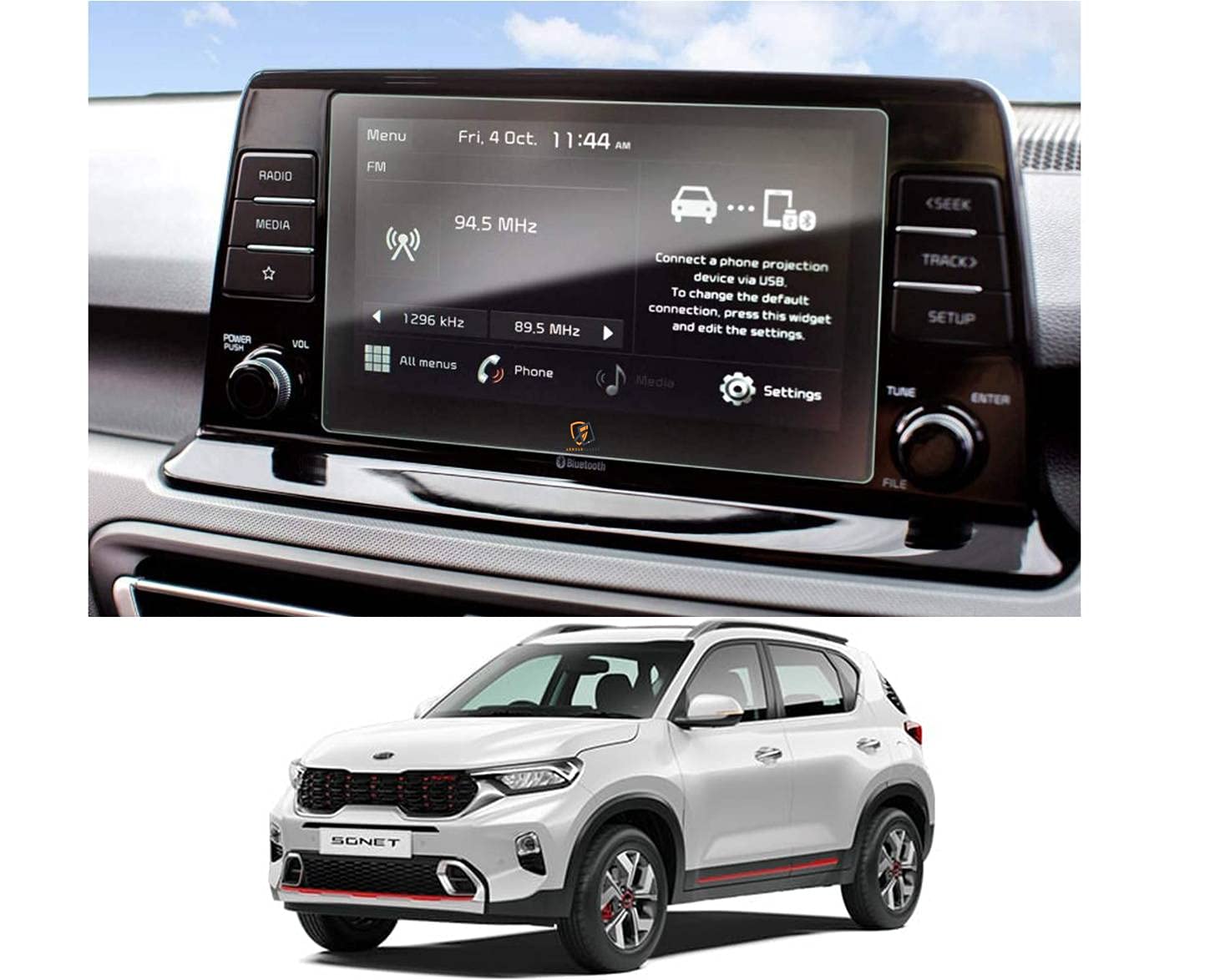 Armour Guards 9H Screen Protector Compatible with KIA SONET 1.5 Htk Plus (Diesel) 8 Inch 9H Flexible Nano Glass Back Screen Protector (Transparent)-image-18