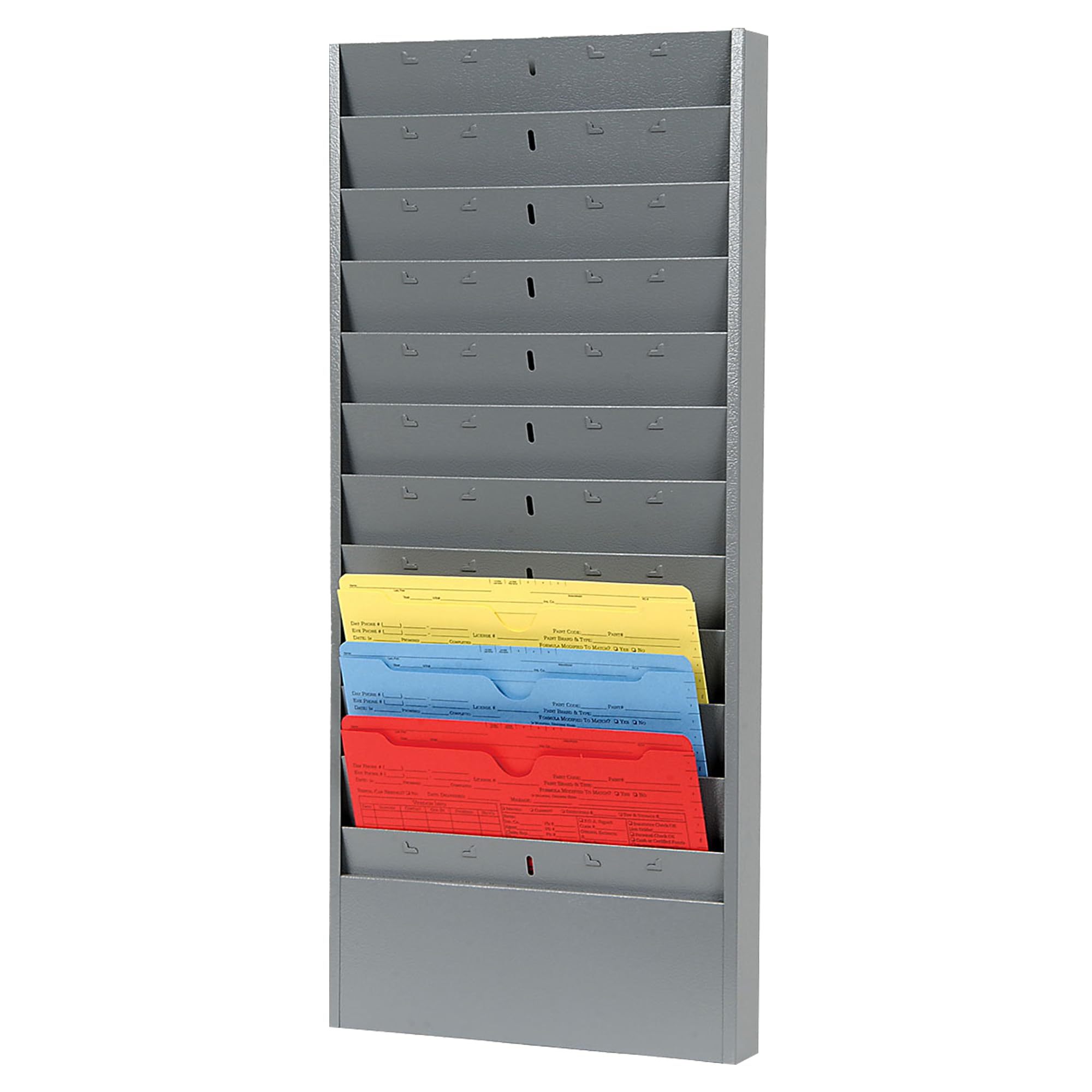 PROLific Automotive Products CHAMP Repair Order Rack, 12-Pocket Wall Mount Organizer, Heavy-Duty Alloy Steel, Powder Coated, Ideal for Auto Workshops