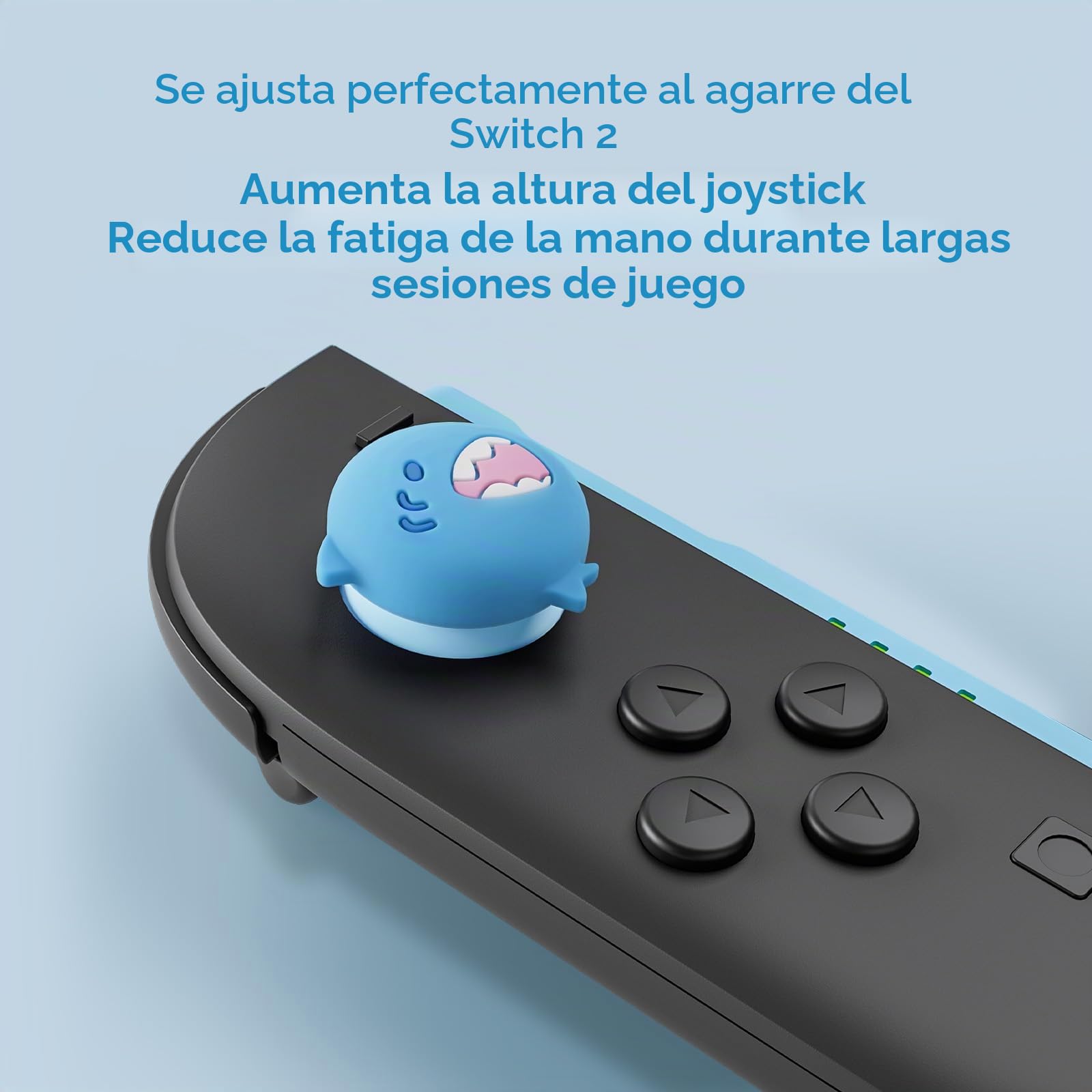 GeekShare Switch - 2 tapas de silicona para el pulgar, tapas antideslizantes para joystick compatibles con Switch 2025, 4 piezas, lindo tiburón