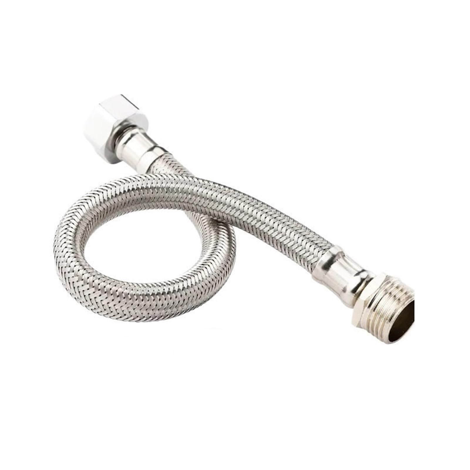 Vlqxkdpoi Silver Shower Hose,304 Stainless Steel 20-200Cm Basin&Toilet Water Weaved 1/2" Plumbing Hose,Bathroom Heater Connect Corrugated Pipes(200Cm)(150Cm)