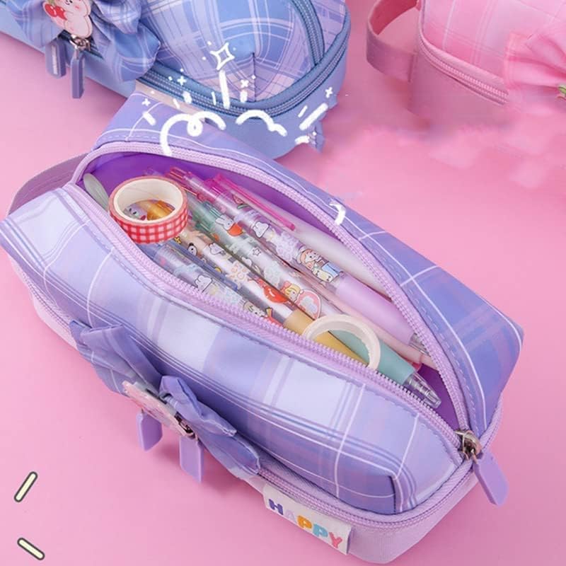 Image of Storio Pencil Box Pouch for School Kids Girls & Boys Aesthetic | Cute Stationary Compass Box Case Organiser - (Color as per Availability)