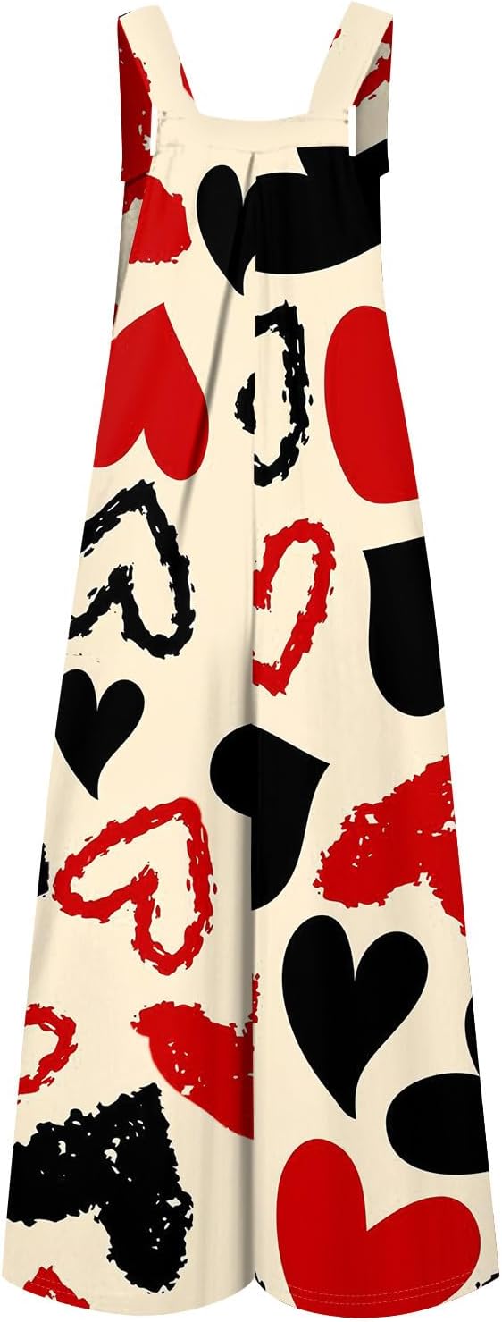 ADHOWBEW Womens Jumpsuit Valentines Outfits Dressy Casual Holiday Jumpsuit Overalls Cute Adjustable Strap - Image 4