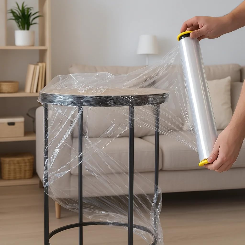 Film Etirable Déménagement 6 Rouleaux Transparent 40cm x 250m Plastique Protection Colis Meubles