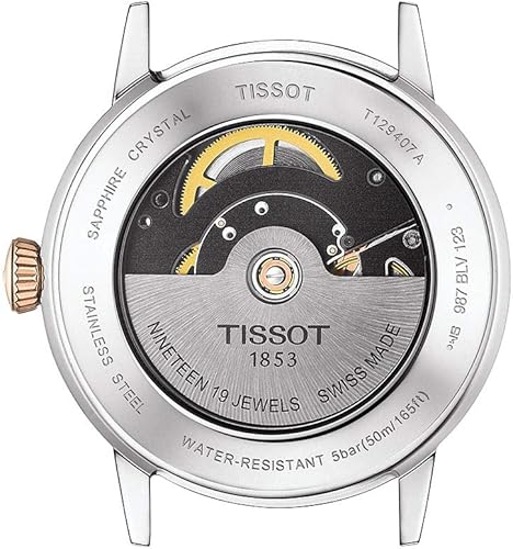 Miniatura 9 de Tissot Reloj de vestir clásico de acero inoxidable para hombre, oro rosa T1294072203100, Oro Rosa, Classic