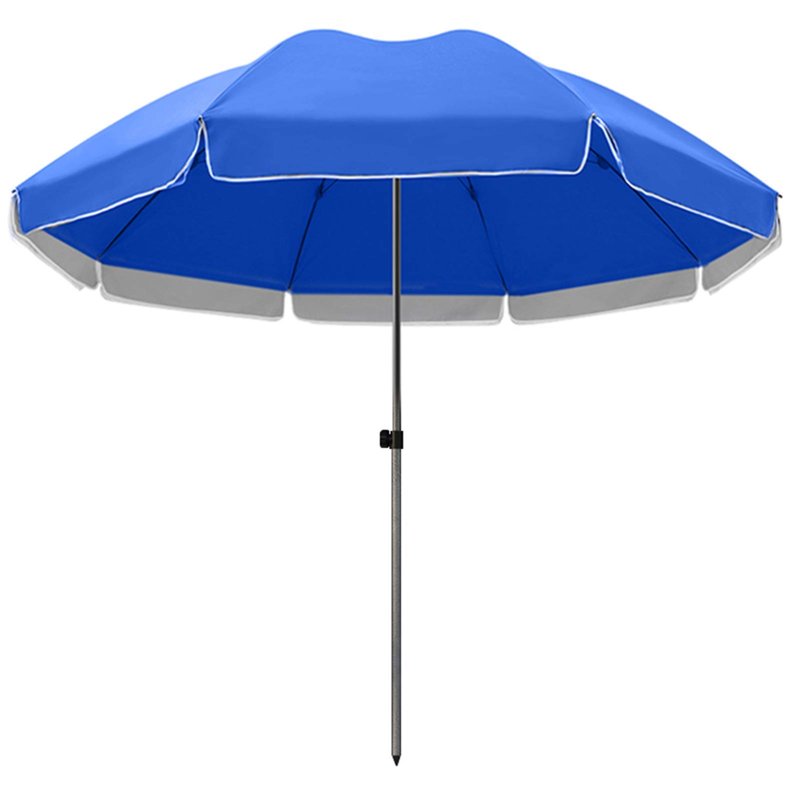 XANAYXWJ Sombrilla plegable grande de doble capa azul con base opcional: ideal para la playa, el mercado y más (280 cm)