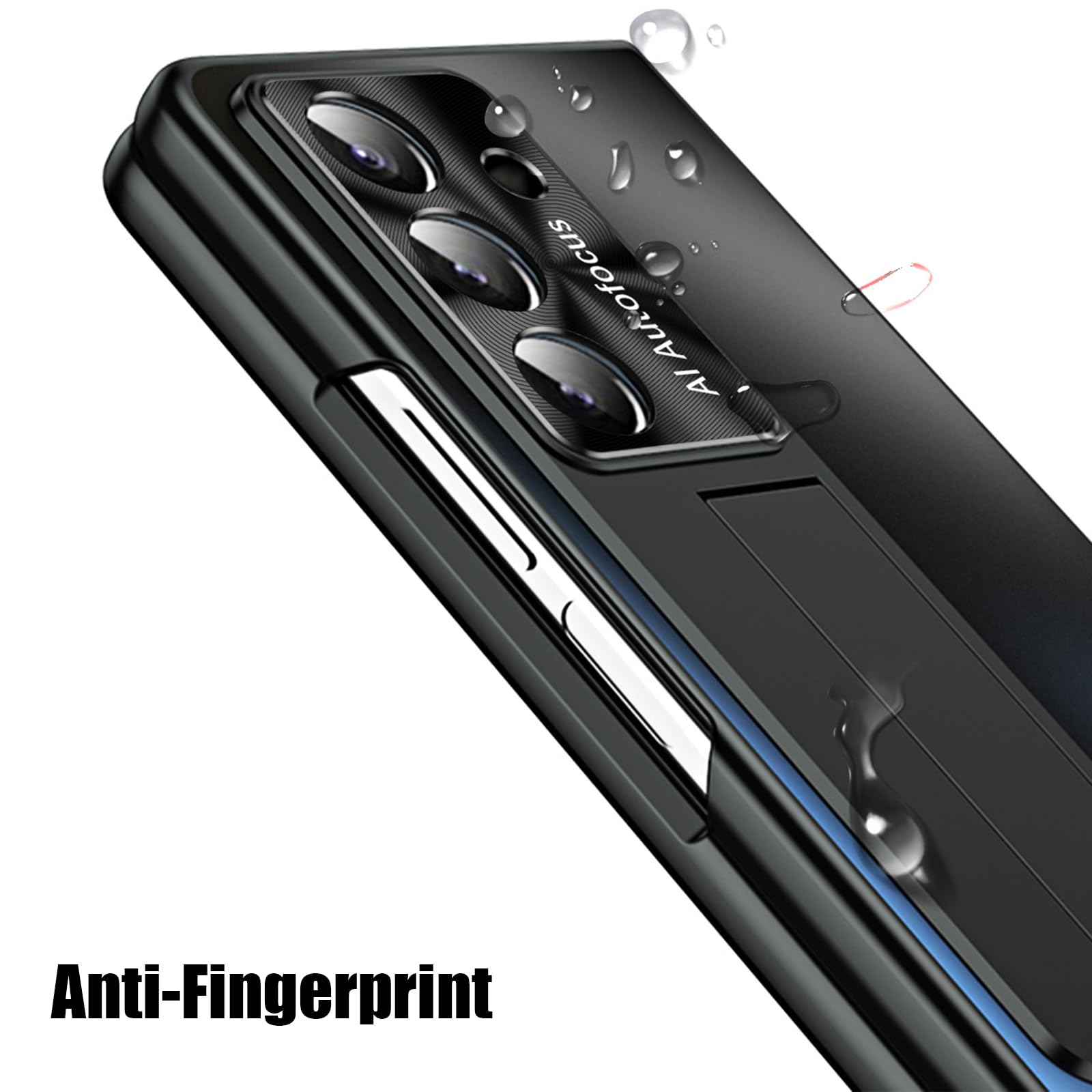 Dünne Hülle für Samsung Galaxy Z Fold 8 Ultra, Galvanik Gefrostet | All-inclusive Glas Bildschirm Objektiv Schutzhülle mit Faltbare Ständer Handyhülle,Silber,Fold 8 Ultra