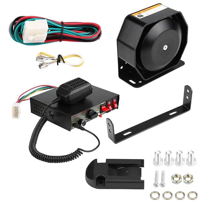 Buy Semoic Car Alarm Horns Megaphone Electronic Speaker,12V 200W 180Db