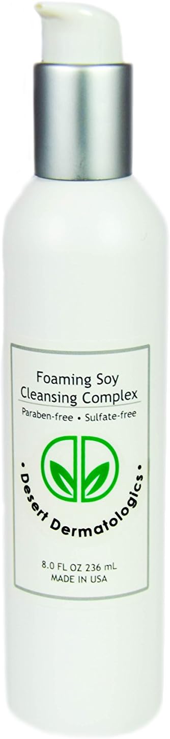 DESERT DERMATOLOGICS Foaming Soy Cleansing Complex- A Refreshing and Stimulating Soy Protein Cleanser for the Face and Neck 8.0 ounces