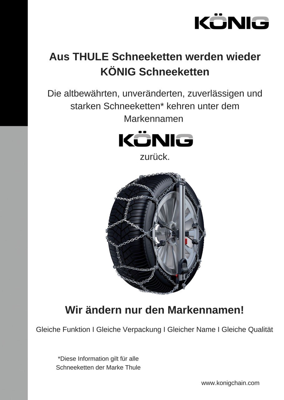 Schneeketten Winter-Set für SUV & Transporter - passend für die Reifengröße 215/70R15 - Kettenhersteller KÖNIG|Thule - mit Ö-Norm 5117/Ö-Norm 5119/TÜV im Set Handschuhen & Eiskratzer