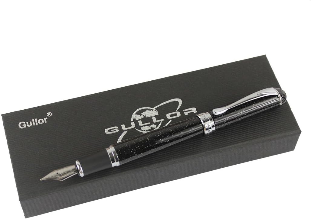 Gullor 750 Normal Nib Fountain Pen with Original Pen Box and 5 Colour Ink Cartridge, Chromatic Point