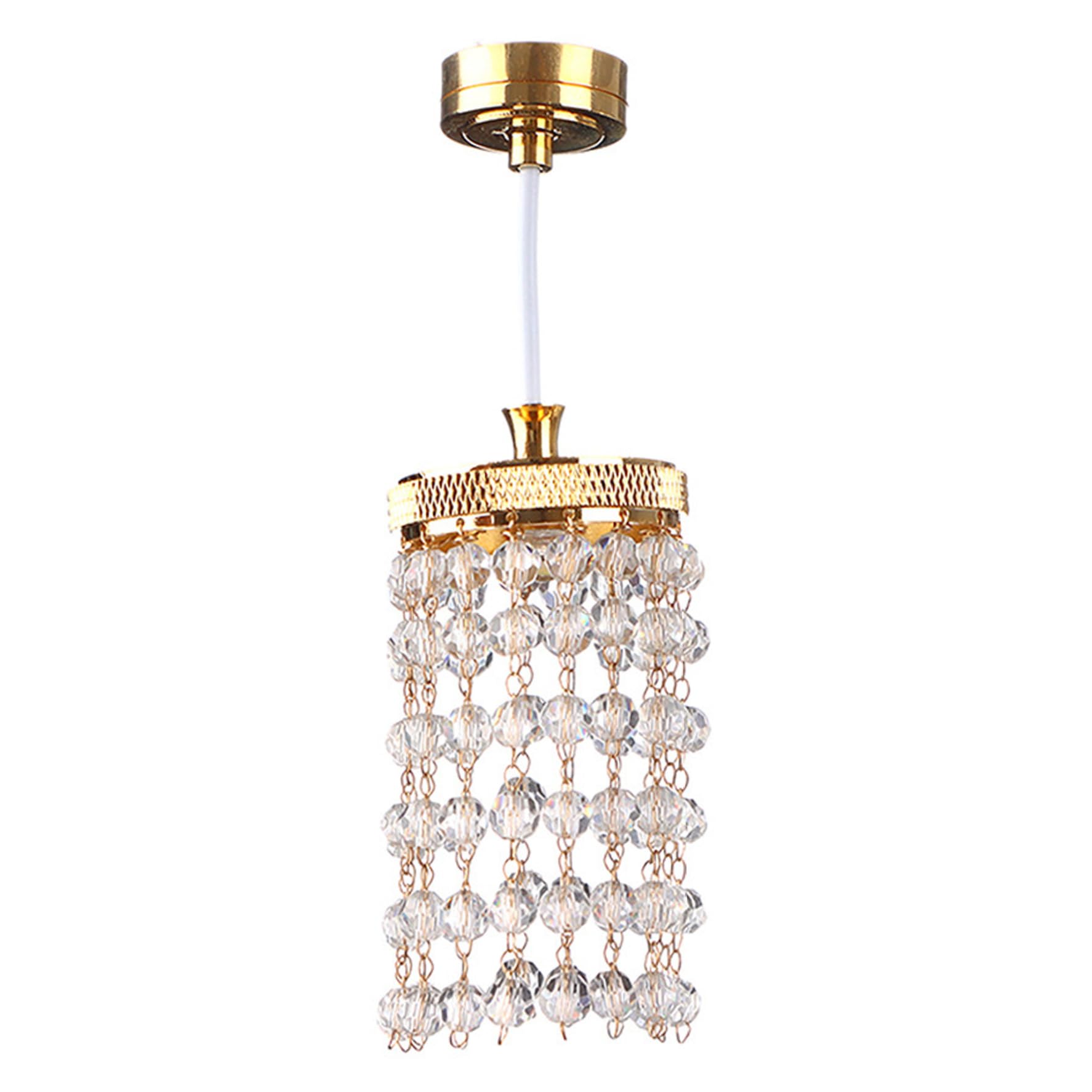 BeVistoso Dollhouse Lights Battery Operated, Dollhouse Lights Battery Operated, 1:12 Scale Lighting for Realistic Decor, Mini Hanging Lamp for DIY Doll House Furniture Displays Golden