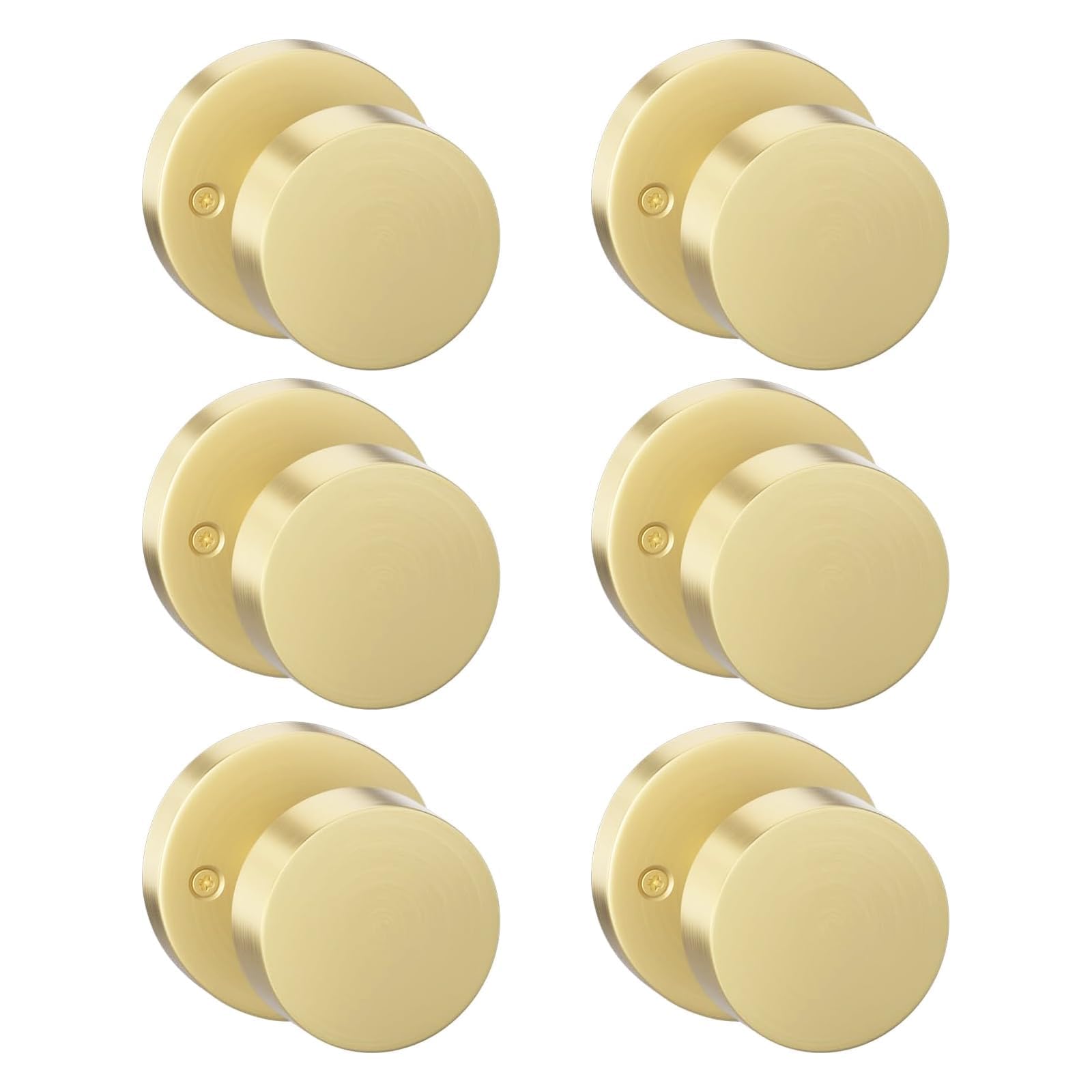 Goldenwarm Matte Black Door Knobs - 6 Pack -28