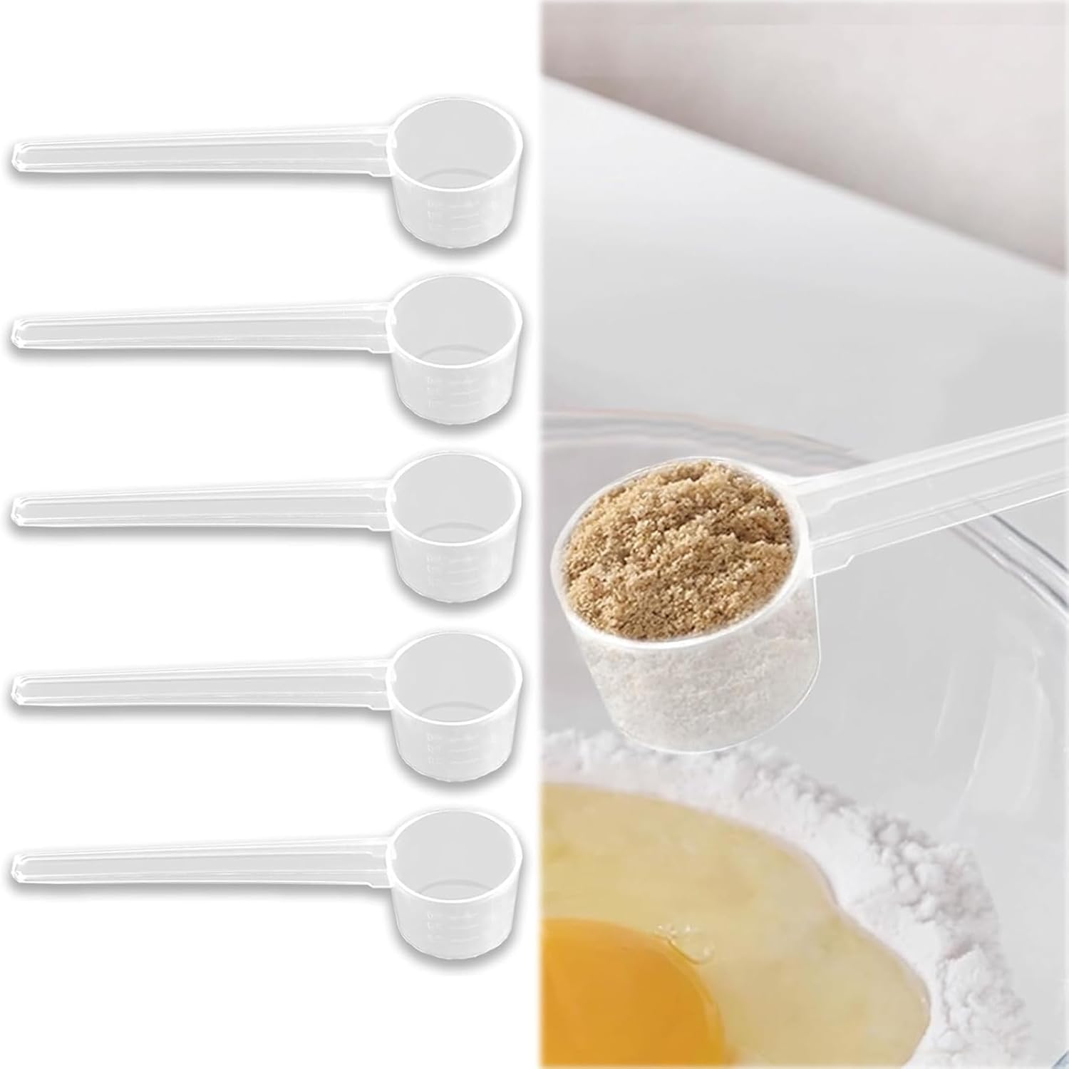 Protein Powder Scoop, 5g Scoop, Small Scoop 6 PCS Reusable Plastic