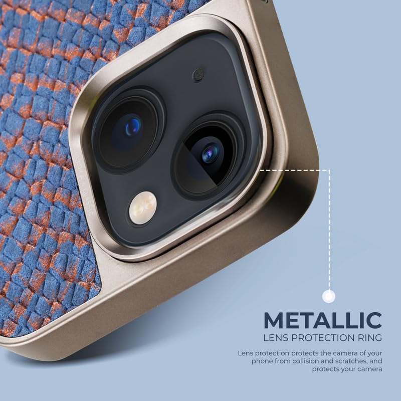 Image of PULOKA for iPhone 14 Case, Back Cover with Kickstand & Metal Camera Ring & 360 Military-Grade Protection, | Ultra Hybrid Slim Case (Blue, iPhone 14)