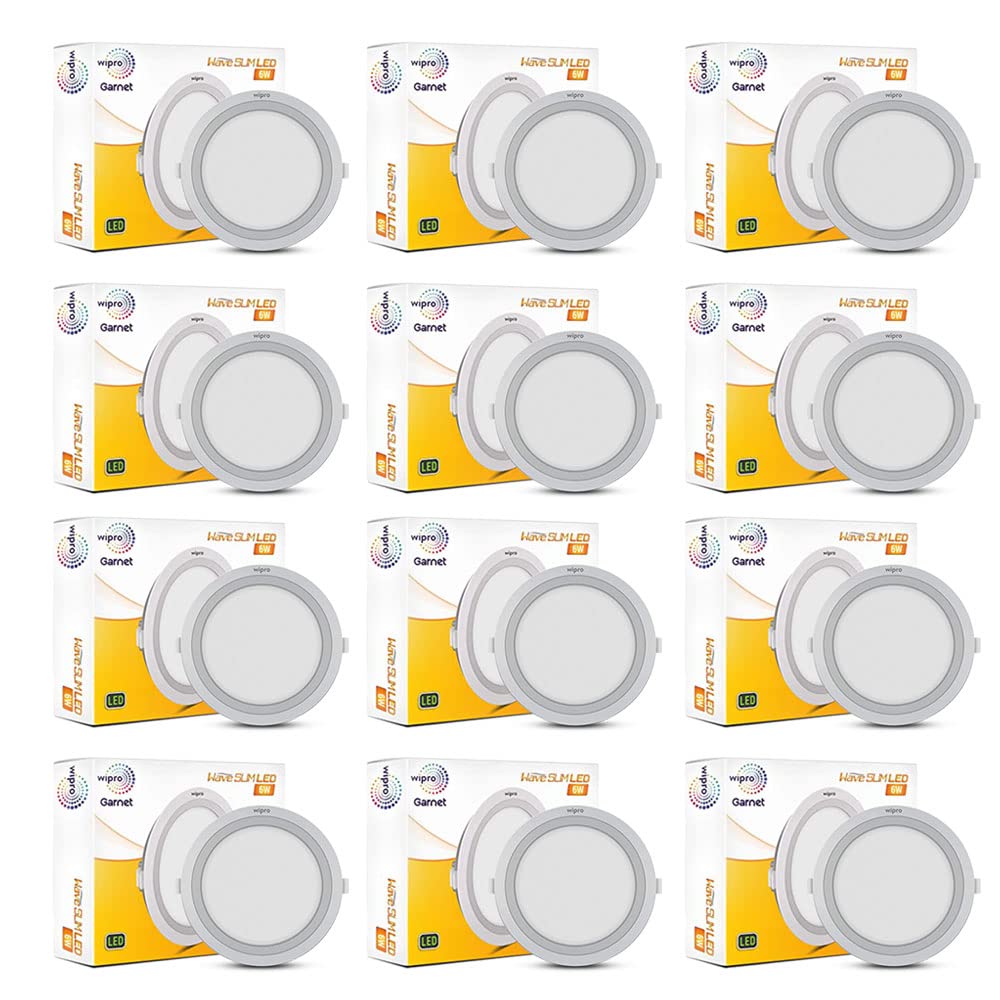 wipro Garnet 6W Round LED Wave Panel Light, Warm White