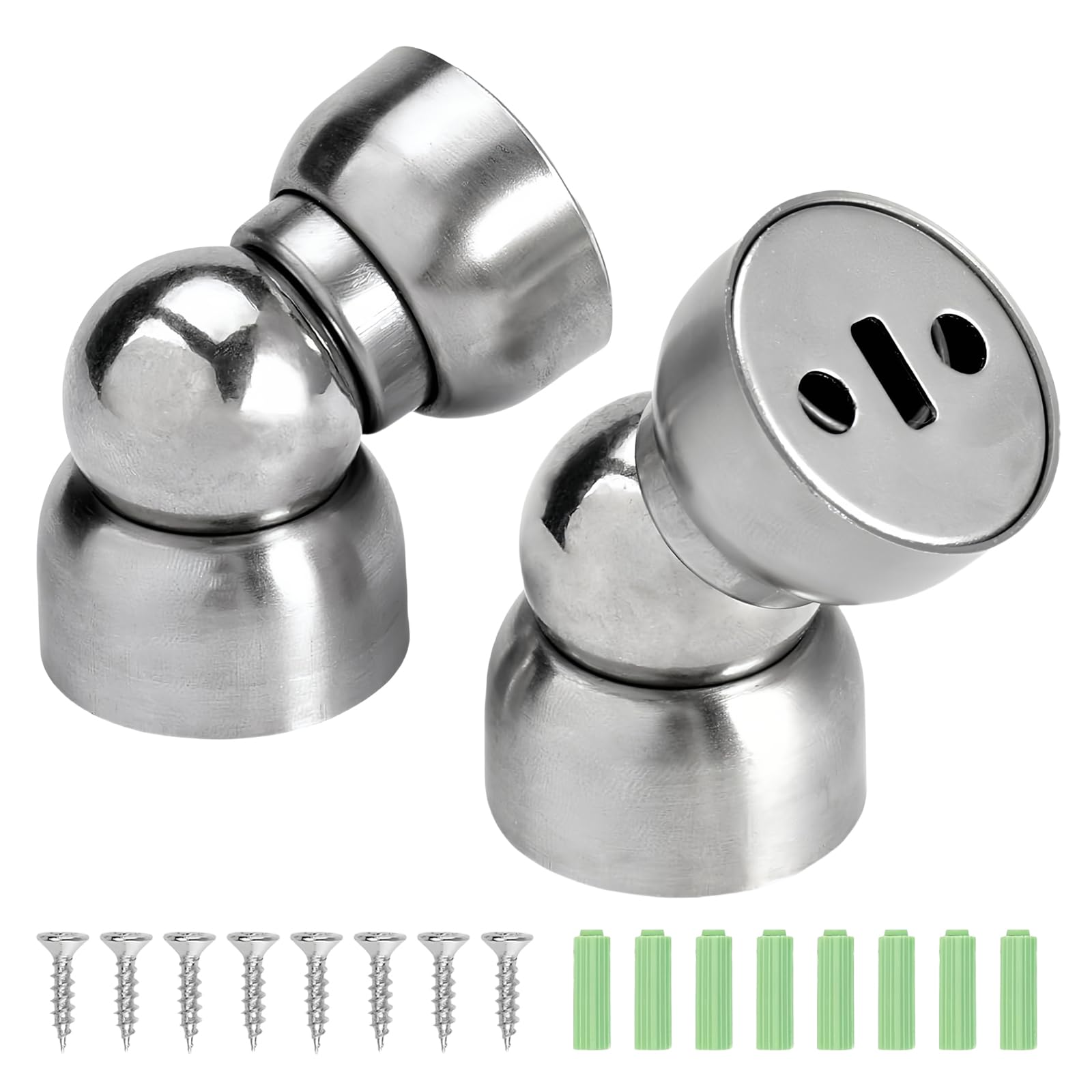 HhBdy Magnetic Door Stop 2Pcs - Stainless Steel Wall Mounted Stopper with Catch for Indoor Heavy Duty Floor