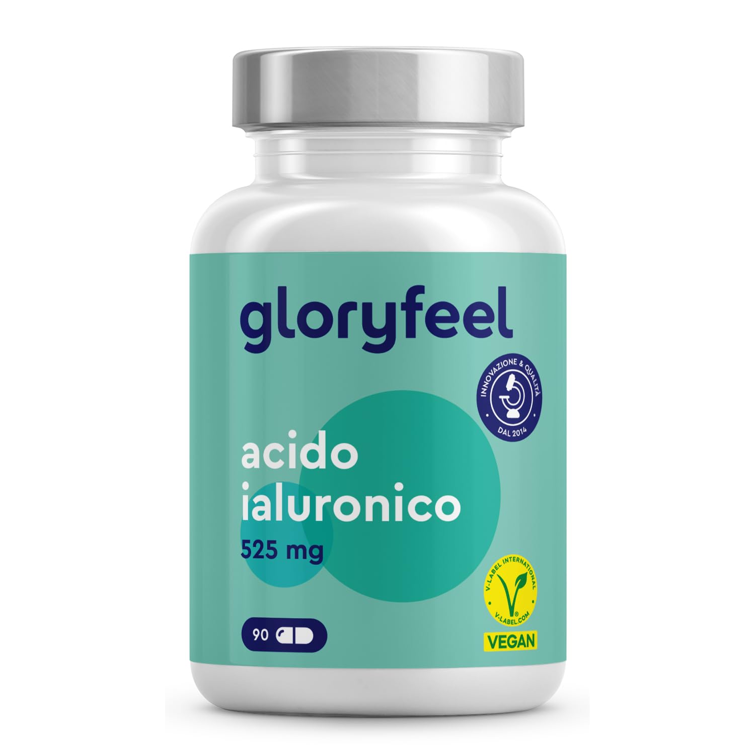Acido Ialuronico Integratore, Puro 525mg ad Alto Dosaggio, per Pelle, Articolazi