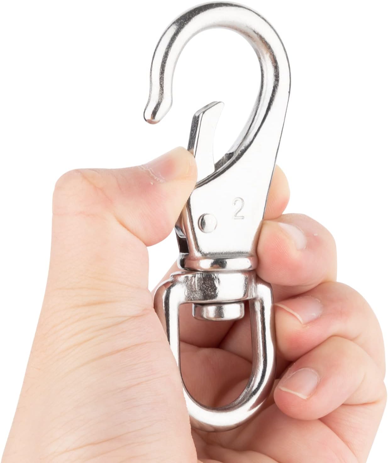 Stainless Steel Swivel Eye Snap Hooks, Flag Pole Clips, Marine Grade Scuba Diving Clips, Heavy Duty Spring Snap Hooks, Sturdy Metal Boat Hooks (4 Inch, M6/2#, 4-Pack) - Image 4