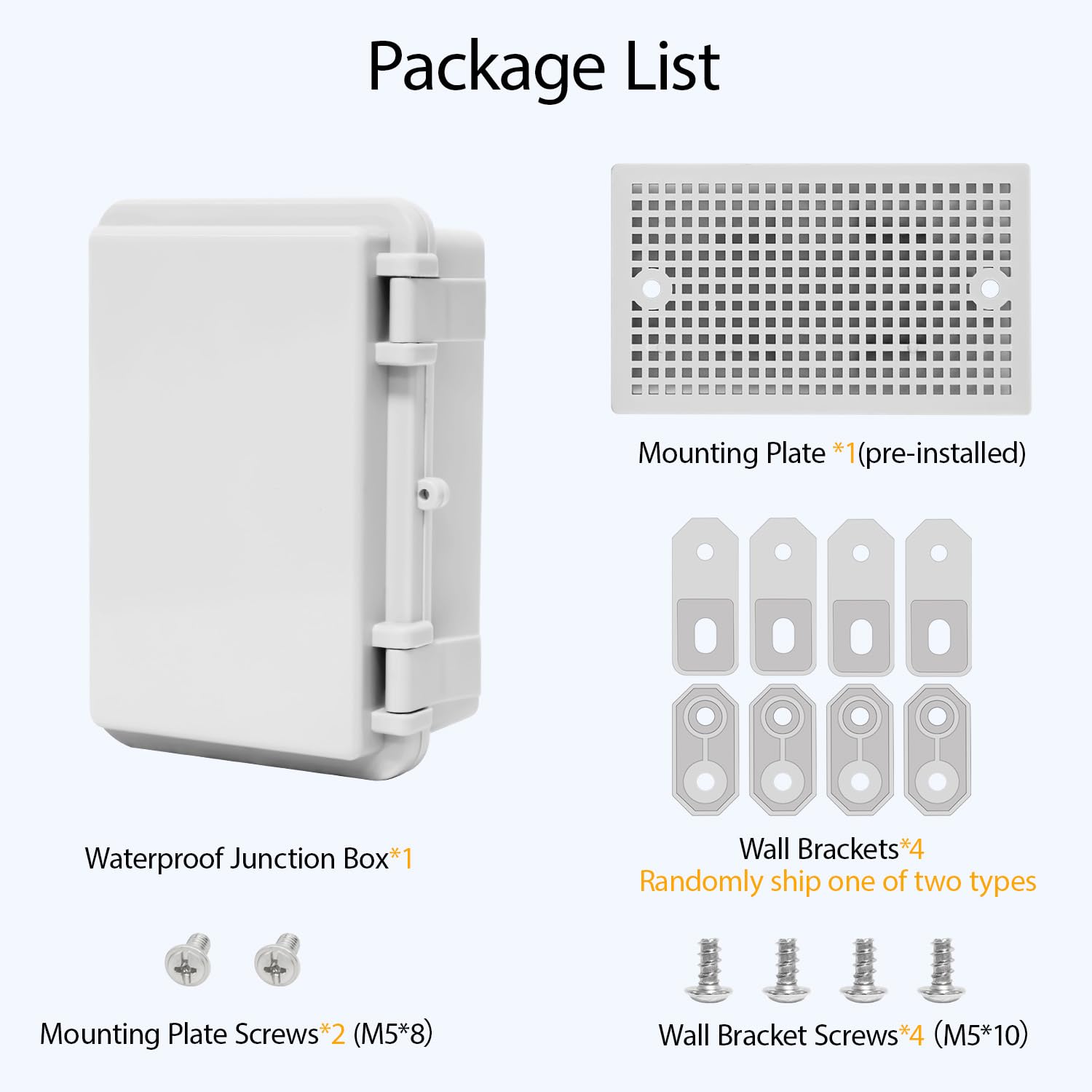 Junction Box, ABS Plastic, IP65 Waterproof Dustproof Universal Electrical Enclosure, Hinged Shell Outdoor and Indoor Usage Project Box, 5.9"x 3.9"x 2.8"(150x100x70mm), Grey