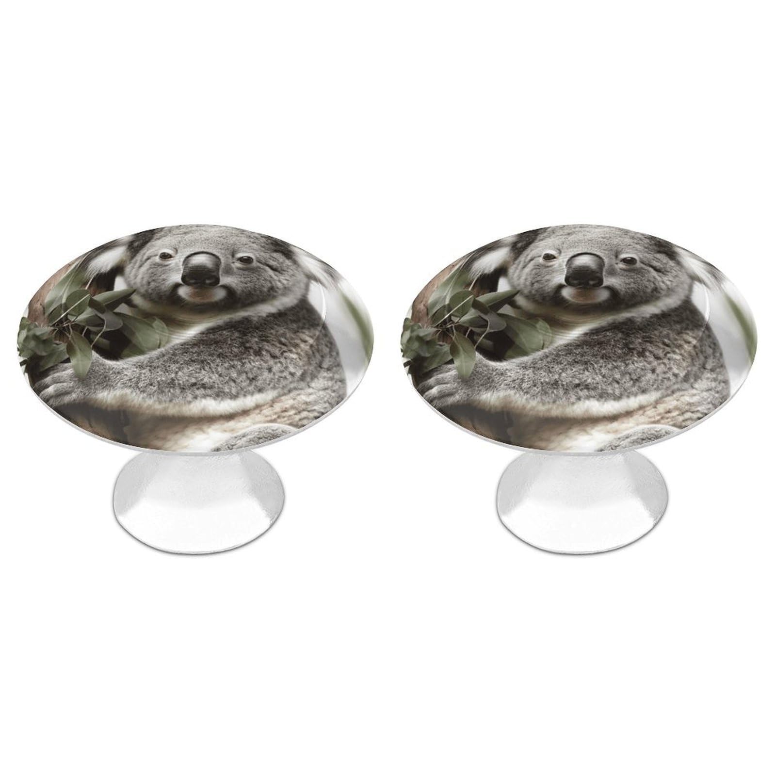 VstaDank Koala Cabinet Knobs Round Wardrobe Pulls Simple Drawer Handles with Screw Aluminum Alloy Closet Door Pull Modern Cabinet Hardware for Dresser Drawers 2 Pack