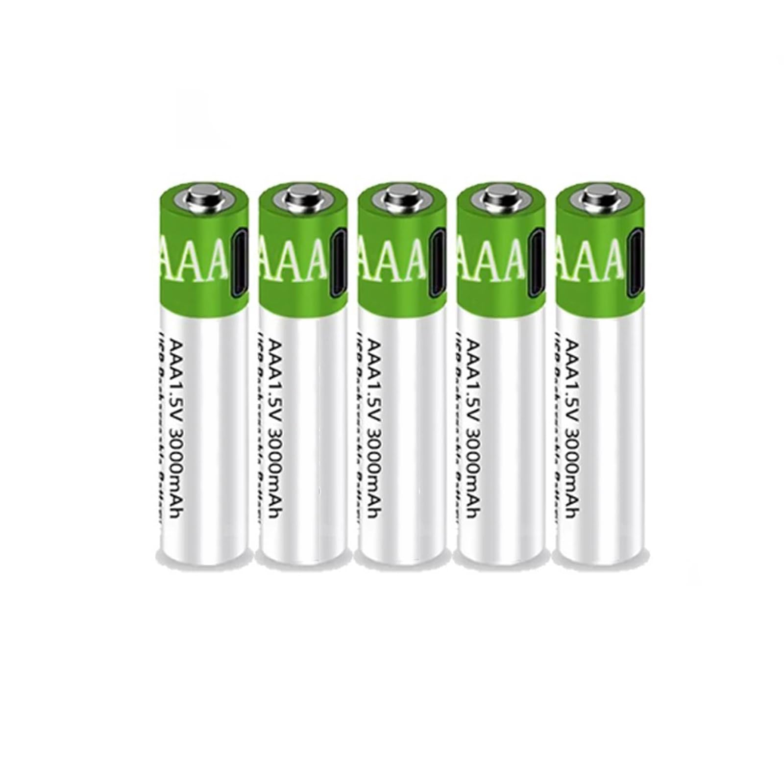 Batteria agli ioni di Litio AAA da 1,5 V a Ricarica Rapida 3000 mAh di Grande capacità con Cavo USB Batteria Ricaricabile Batteria al Litio Riutilizzabile 1200 Volte,5pcs 1.5v3000mah