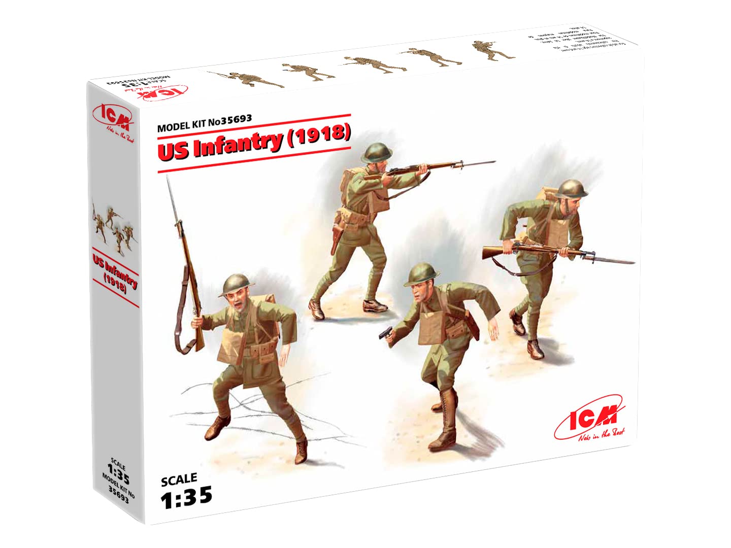 ICM Fanteria Britannica con Maschere Antigas Figurini in kit