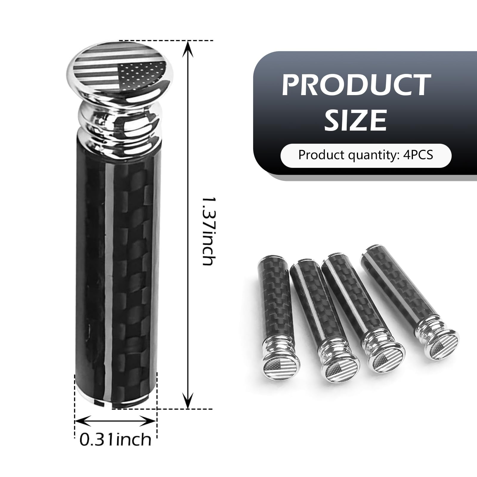 Car Door Lock Knobs - American Flag Carbon Fiber -2