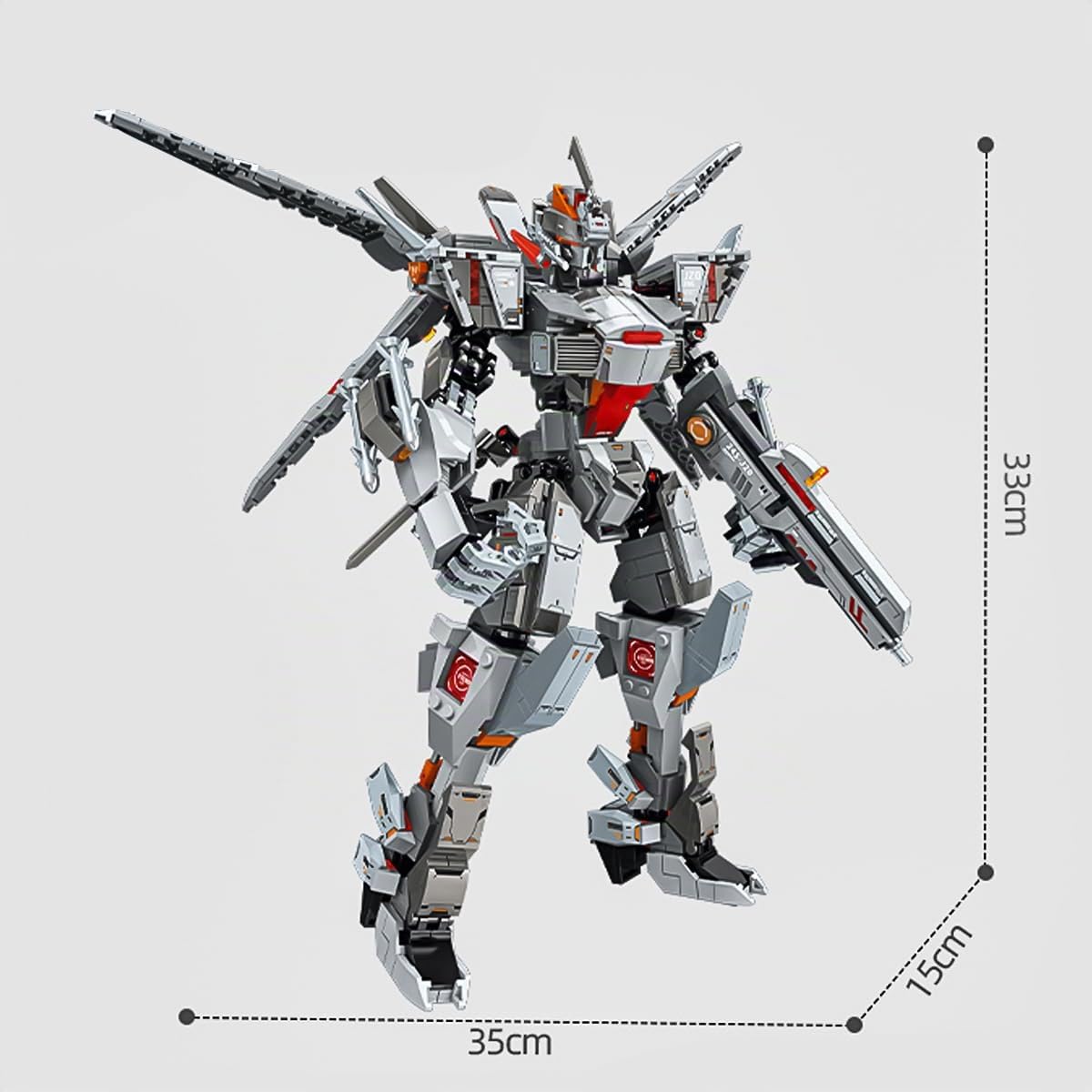 Technik Mecha Klemmbausteine Set, Actionfigur Mecha-Roboterspielzeug, 1281 Teile Mecha Bausteine MOC Konstruktionsspielzeug, Mech Bausatz Kompatible mit großen Marken