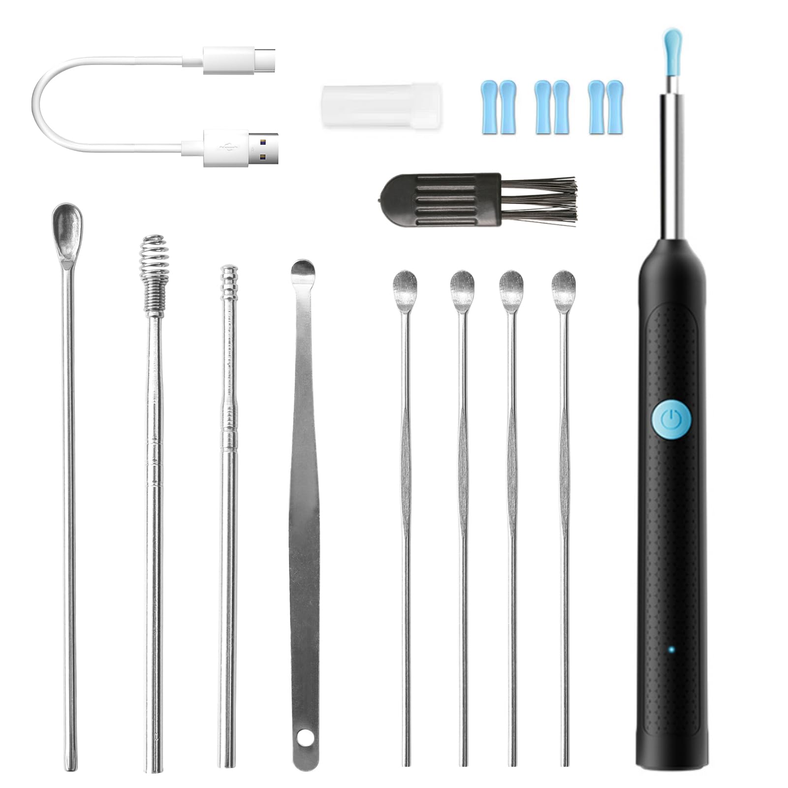 Ohrenschmalz Entferner Otoskop, 1080P WiFi Ohrreiniger Kamera IP67 Wasserdichtes Ear Cleaner 3,5mm Linse Ohrendoskop mit 6 LEDs 360°Weitwinkel für iPhone Android, Erwachsene, Kinder und Haustiere