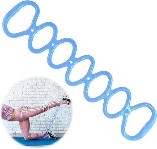 Banda de ejercicio de resistencia elástica de 7 anillos, estiramiento de yoga azul, brazo, pierna y brazo para ejercicio, bandas de fitness para