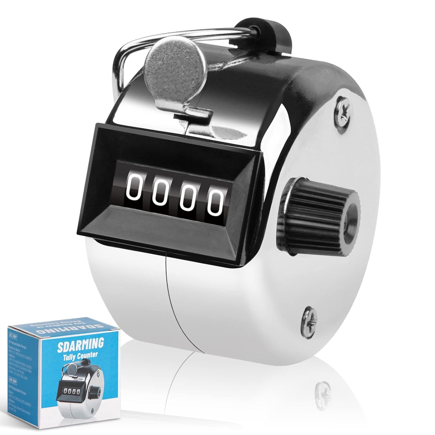 Tally Counter, 4-Digit Clicker Counter, Metal Hand Tally Counters Clicker Pitch Counter for Counting, Knitting, Coaching, Golf, Lap, Fishing-image-30