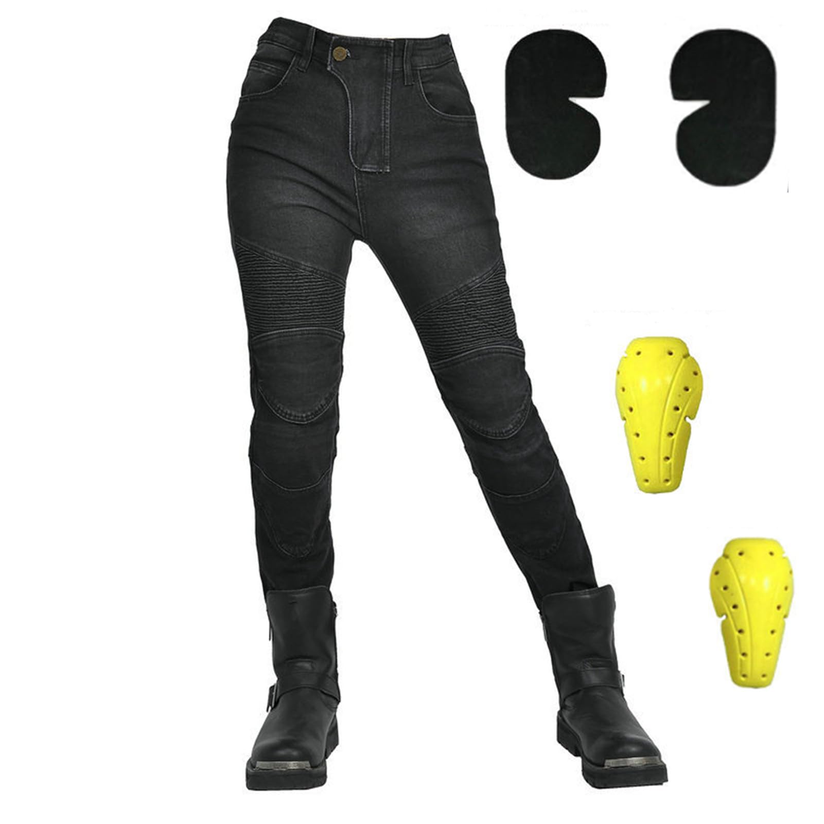 Herren/Damen Slim Fit Motorrad Jeans Mit Protektoren Knie Und Hüftprotektoren Stretch Slim Fit Denim Motorradhose Cargo Motorradjeans Schutzhose Biker Pants