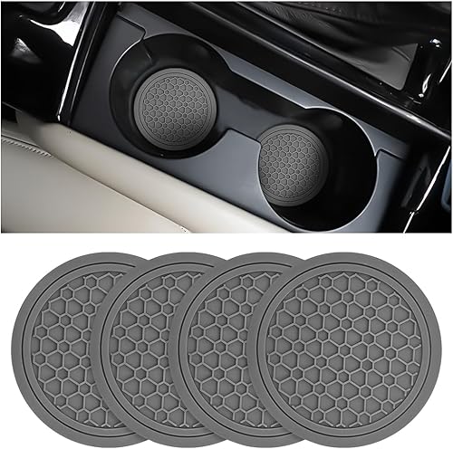 Miniatura 32 de Mandark 4 posavasos para automóvil, almohadillas antideslizantes de 2.75 pulgadas para botellas de agua, a prueba de polvo, accesorios interiores