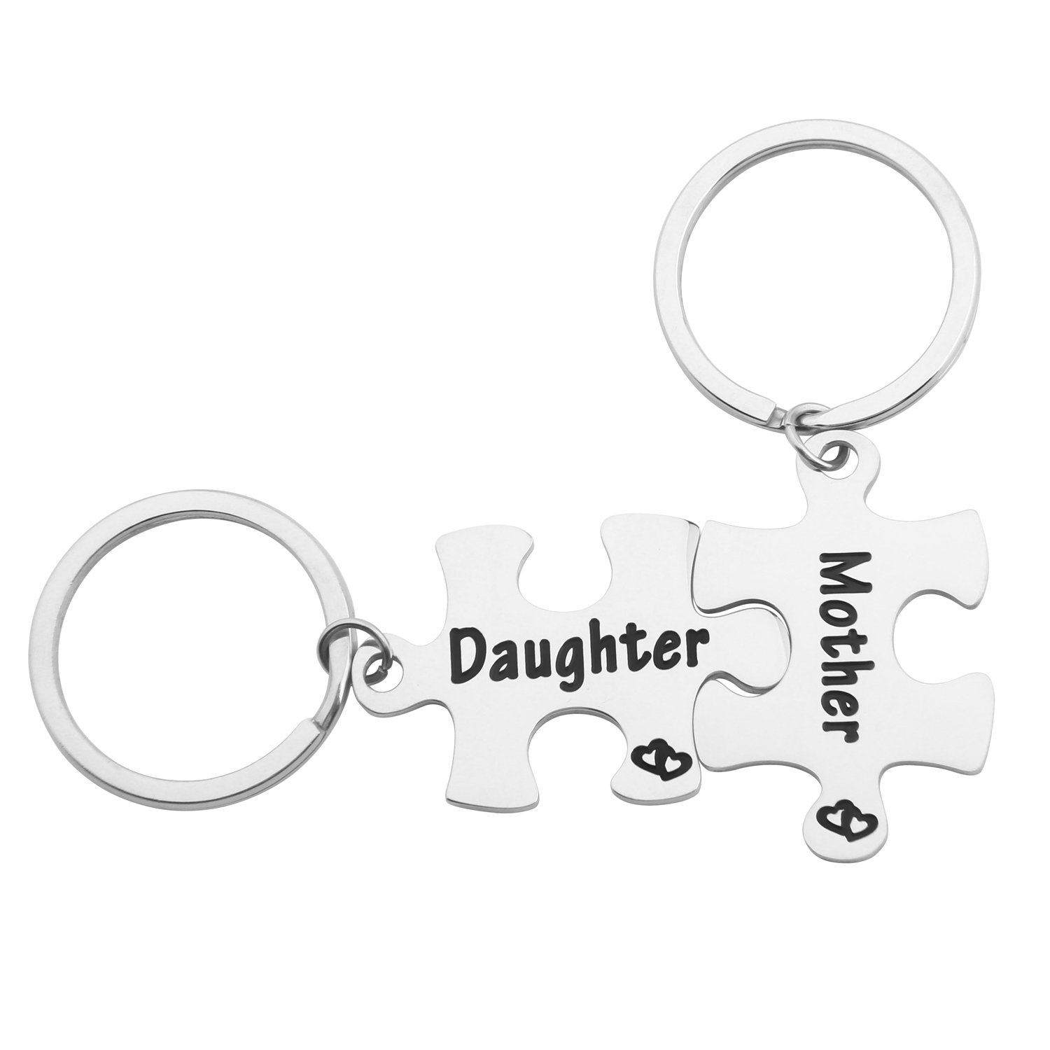 MYOSPARK Mother and Daughter Matching Keychain Puzzle Piece Keyrings