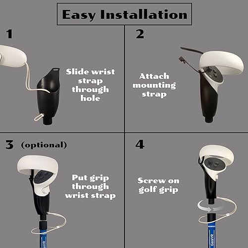 Miniatura 2 de GazeVR VR Golf Club Handle Attachment for Oculus Quest 2 Pro Grip Right & Left Controllers