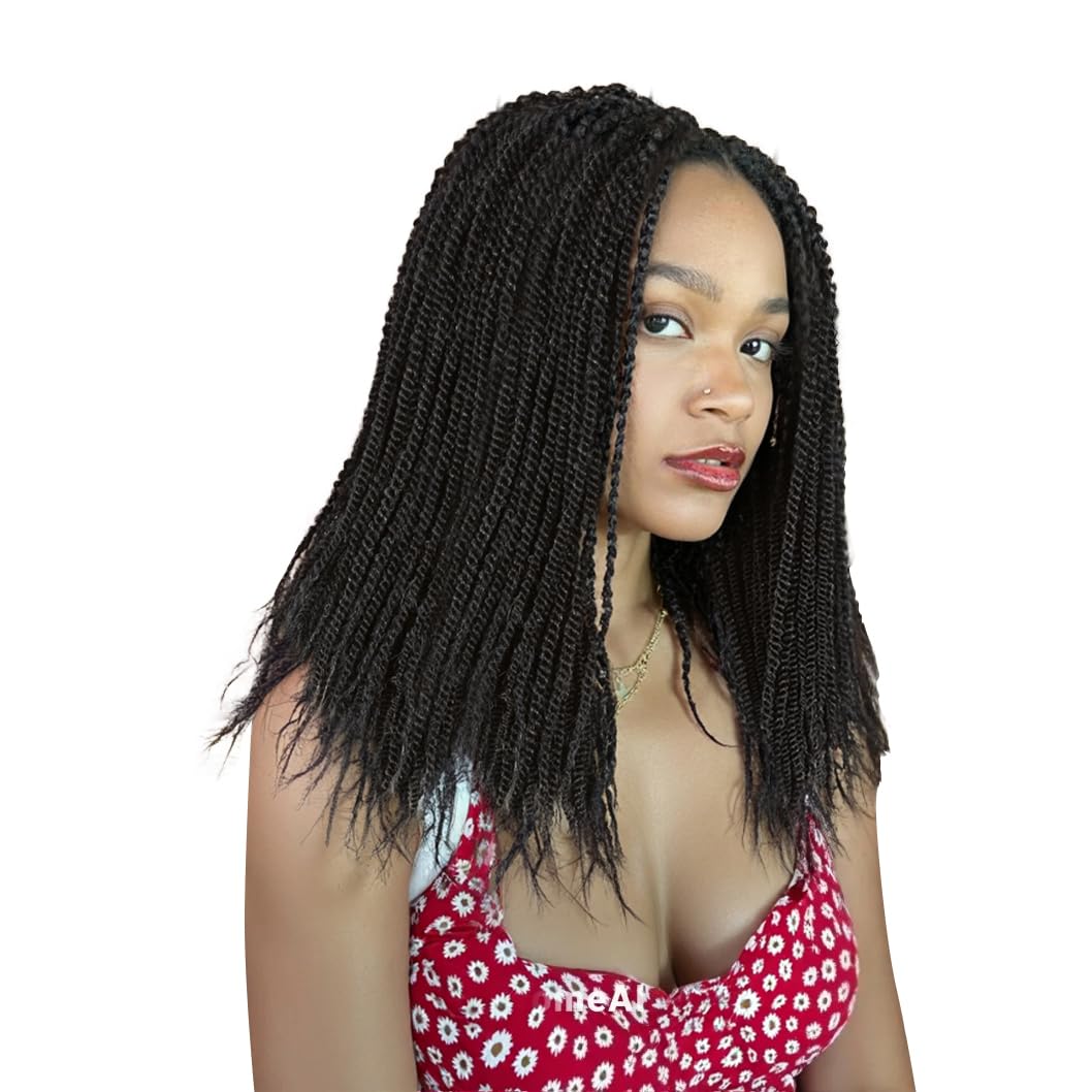 Amazon.com : Lady Hanne Mini Twist Braided Lace Wig Kinky  display picture 1