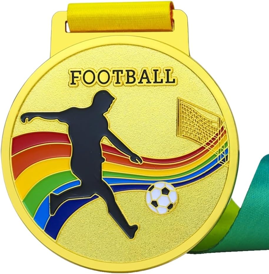 12 Pieces Medal Set, Soccer Medals, Metal Hanging Medals Gold Medal Championship Cup with Ribbon, Suitable for Soccer Tournament Prizes Team Memorial Medals Medals(Silver)
