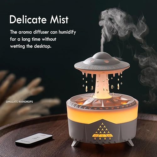 Miniatura 2 de Humidificadores para dormitorio, humidificador de niebla fría con difusor de aceites esenciales y luz nocturna, humidificadores de llenado superior