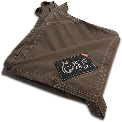 Miniatura 1 de Bushcraft Spain - Lona impermeable de piel aceitada de 10 x 10 pies, refugio de lona de algodón para supervivencia, Bushcraft y campamento