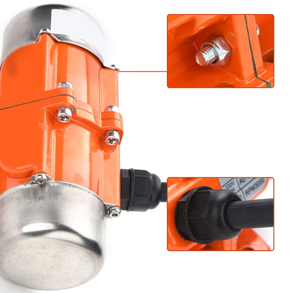 Hyuduo Vibrationsmotor, 30 W-100 W, Asynchroner Vibrationsmotor mit Einstellbarem Exzentrizitätsblock, Gehäuse aus Aluminiumlegierung für Bau- und Bergbaumaschinen, 3000 U/min (Einphasig 70W)