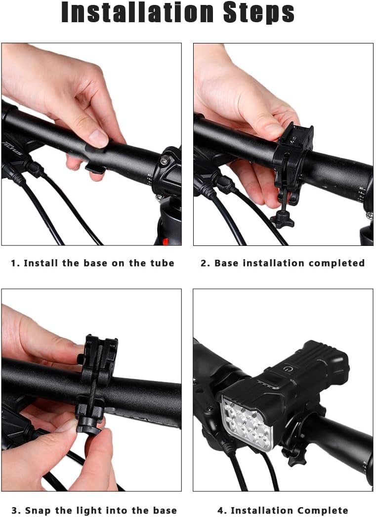 Bike Lights for Bianchi Randonneur, LED Bicycle Light with 5 Light Modes Bike Headlight and Taillight Set for Night Riding, Road, Mountain, Commuter Cyclists