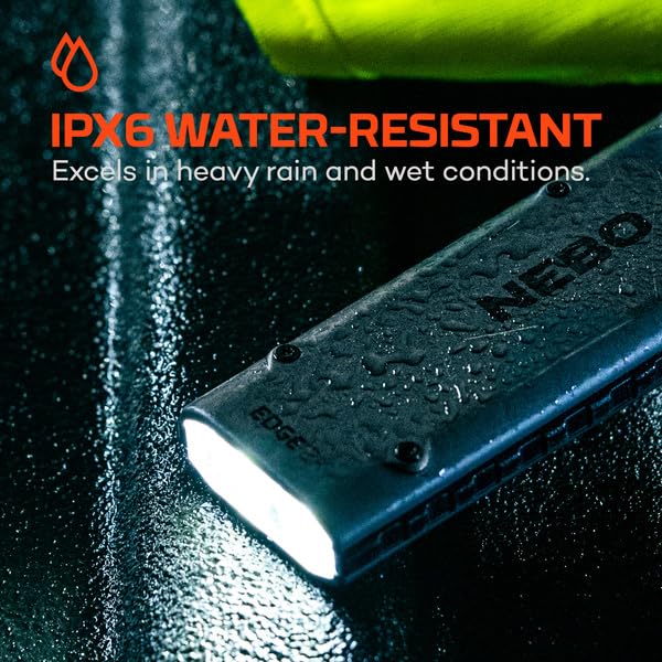 NEBO Edge 2K Pocket Light | 2000 Lumens, 5 Light Modes, Tactical LED Flashlight with Powerful Defensive Strobe, Rechargeable Design for EDC, Water & Impact Resistant, Includes USB Charging Cable