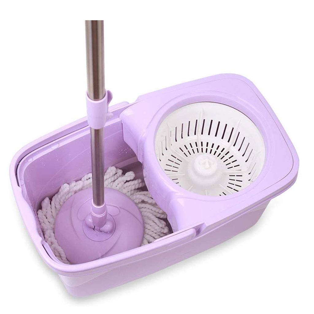 Cubo de trapeador Giratorio, Limpieza de Piso de trapeador fácil 360 con Mango Ajustable de Longitud extendida Uso húmedo o seco en baldosas de Madera Dura
