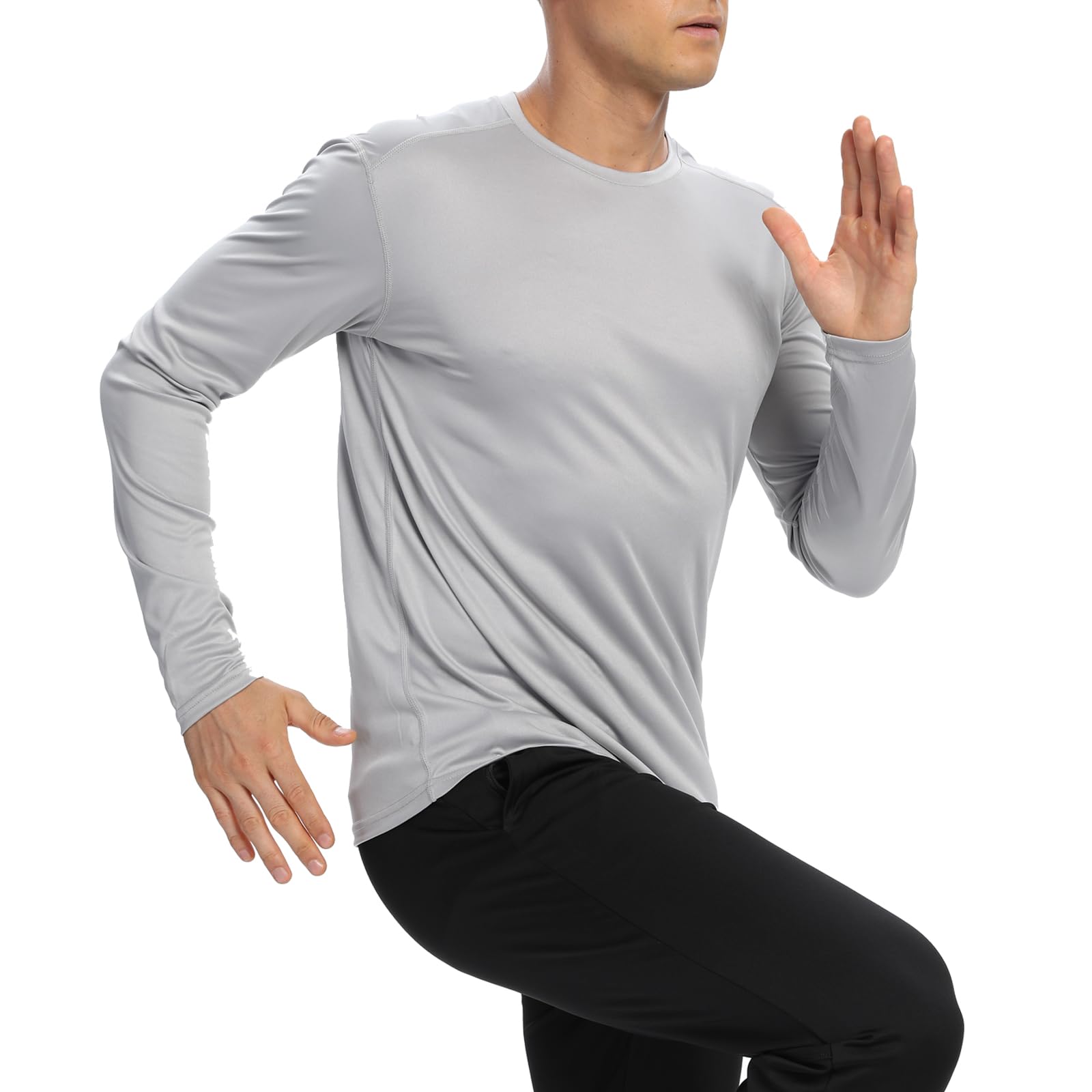 Camisetas de manga larga para hombre, con protección solar UPF 50+, de secado rápido, para correr, para entrenamiento, paquete de 6 unidades