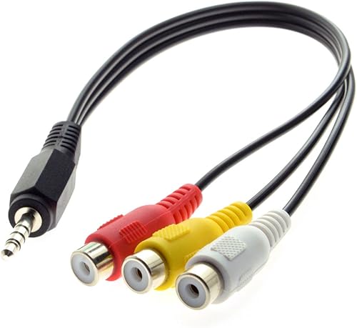 Miniatura 2 de chenyang 0.138 in 18" macho estéreo coche AUX a 3 RCA AV hembra cable audio vídeo compuesto cable 7.9 in